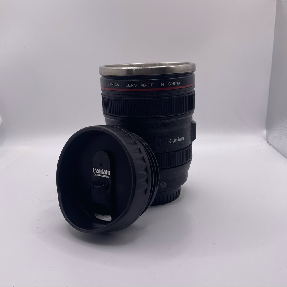 Caniam Camera Lens Stainless Steel Travel Tea/Coffee Mug Cup